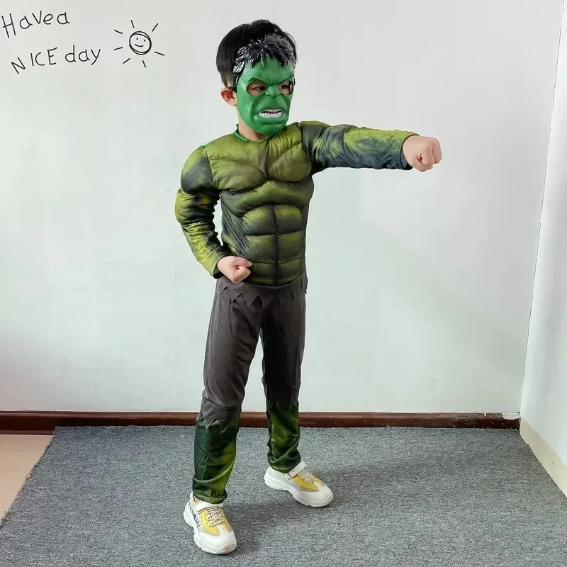 Sky05 hulk trajes crianças menino anime cosplay super-herói crianças terno muscular fantasia vestido festa de halloween traje mask99jiu @