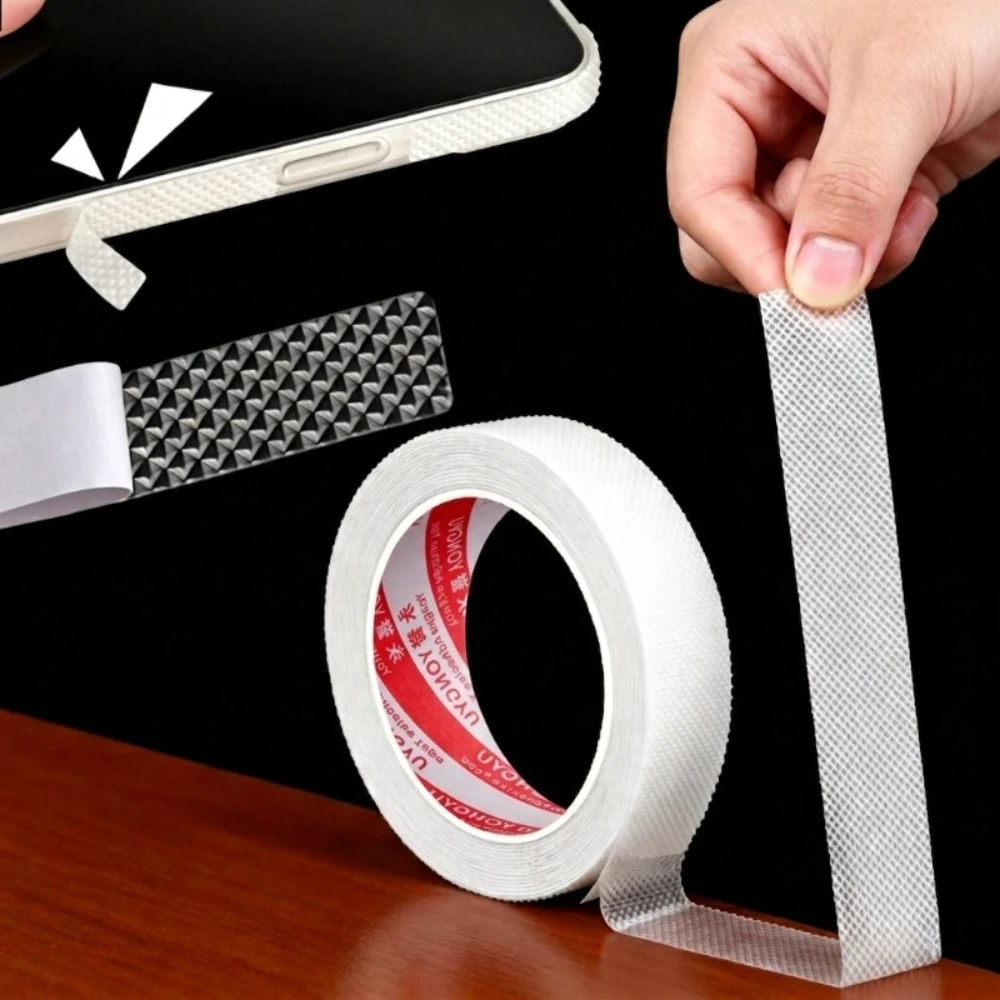 1 Roll Universal Anti Slip Grip Tape for Phone Edge, DIY Cut Diamond Texture Sticker for Gaming Mouse, Keyboard, Tablet, Cup
