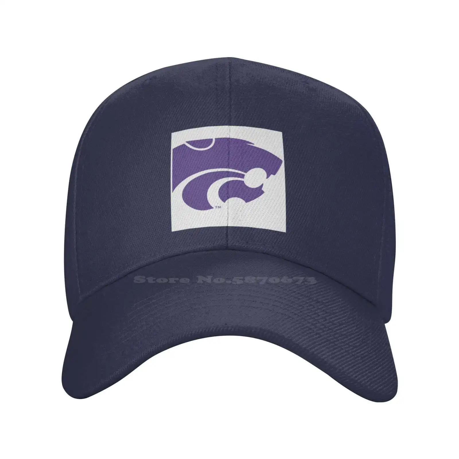 Kansas State Wildcats Logo Print Graphic Casual Denim cap Knitted hat Baseball cap