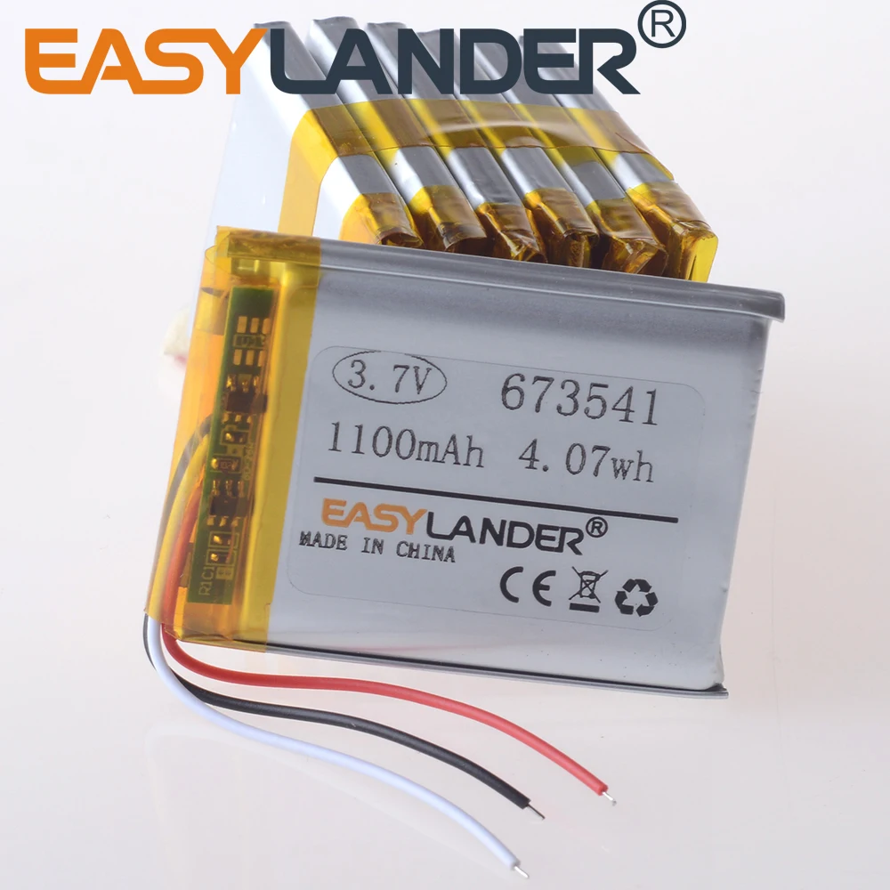 3 أسلاك 3.7 فولت 1100 مللي أمبير 673541   بطارية ليثيوم بوليمر ليبو قابلة للشحن 703741   لعبة القراءة الهواتف المحمولة MP3 MP4