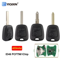 For Citroen C1 C2 C3 Saxo Xsara Picasso Berlingo 433MHz Remote Car Key For Peugeot 106 107 307 206 207 Partner ID46 PCF7961 Chip