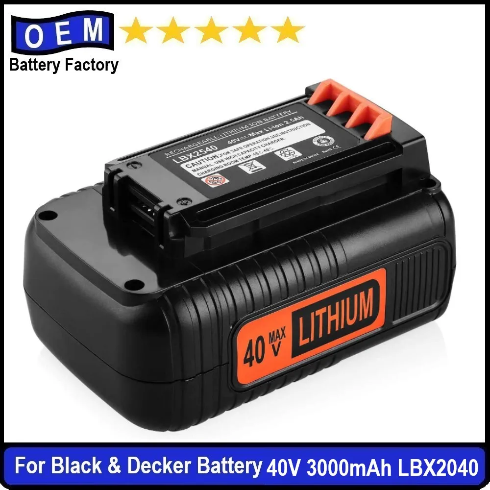 

New 3.0Ah Replacement Battery for Black and Decker 40V Battery LBX2040 LBXR36 LBXR2036 LST540 LCS1240 LBX1540 LST136W Lithium