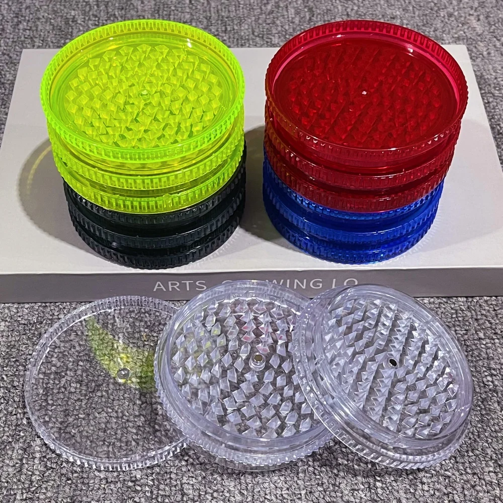 

3,9-дюймовая цветная мельница для трав, 3-слойная пластиковая дробилка, ручная мельница для раствора, аксессуары для курения сигарет, табака, травы, подарок