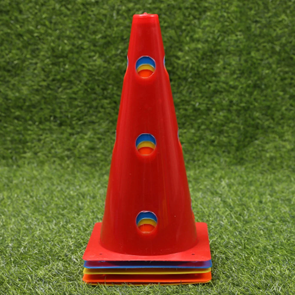 5 Pcs Football Logo Bucket Compact Marker Cones Practice Training Tool Agility Stackable Roller Skating Markers Useful Supplies