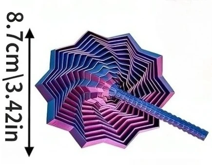 Stella sensoriale espandata stampata in 3D, maniglie facili da impugnare, girandola esagonale a spirale vorticosa per stress (rosso e blu, 4,64 pollici)