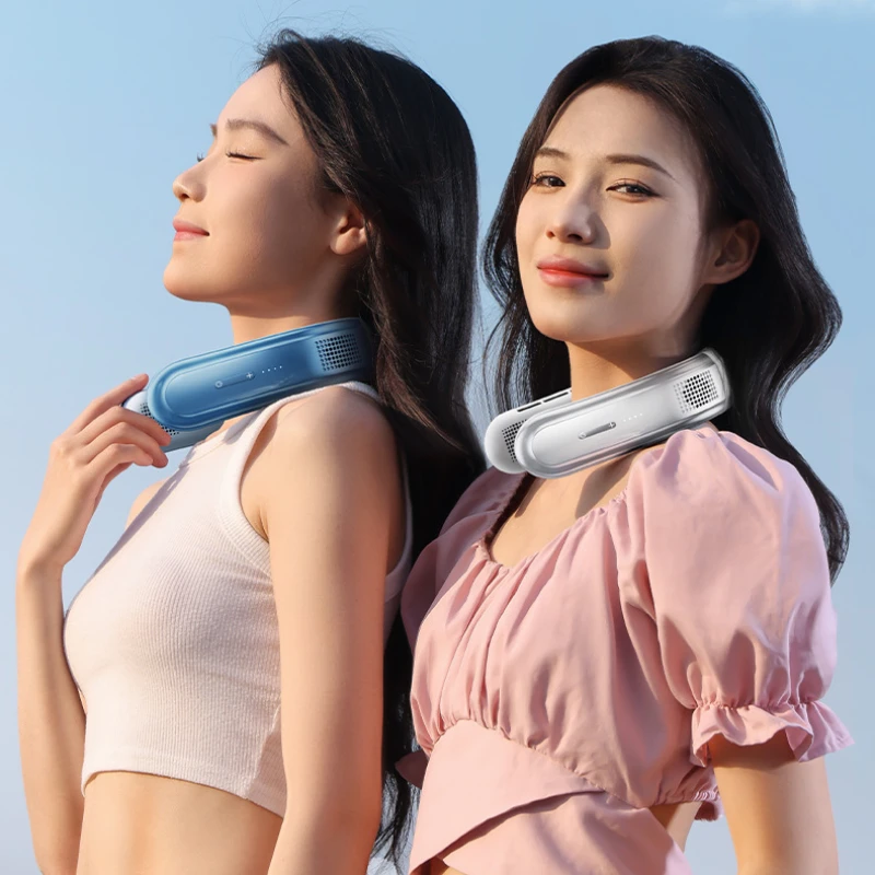 Новый портативный шейный вентилятор, перезаряжаемый мини-кулер на шею, 3 скорости, охлаждающий ветер, 10000 мАч, электрический вентилятор для дома, кемпинга, улицы