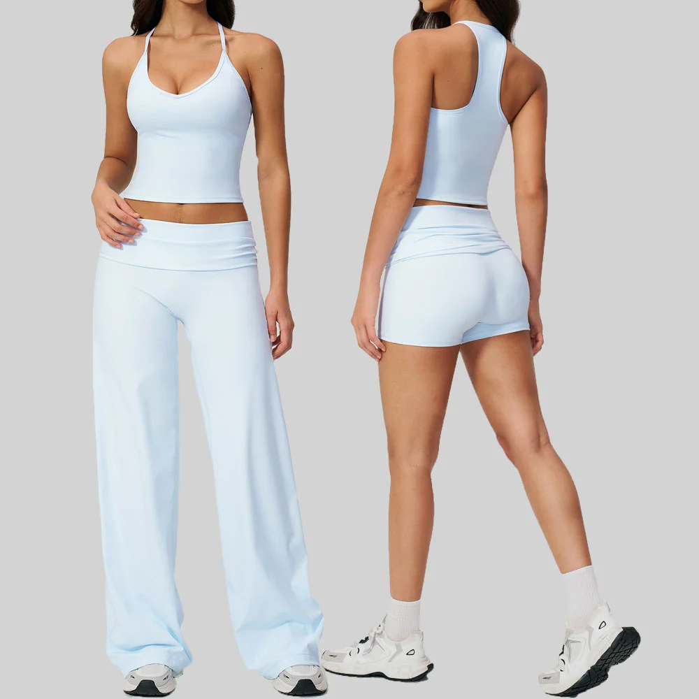 

Sports Yoga Set 2pcs Women's Sportswear Outdoor Casual Sportswear Sexy Tight Yoga Suit Beautiful Back Top Leggings Fitness Set