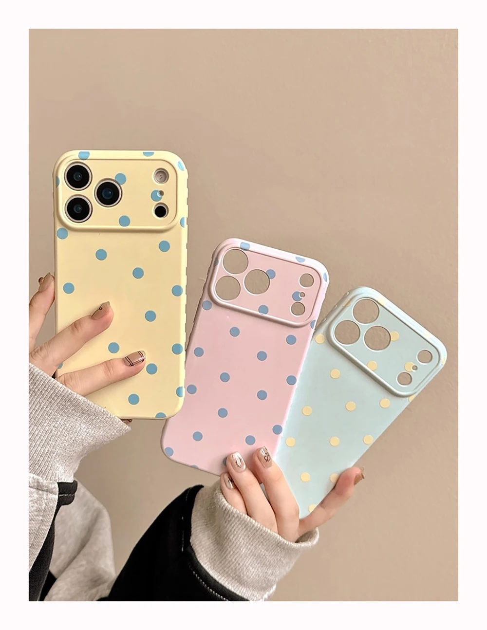 INS Niedliche Polka Dot Weiche Handyhülle für iPhone 14 16 15 17 18 Pro Max Koreanische Candy Pink Handy Schutzhülle Rückseite – Detail 2