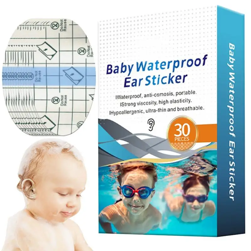 Ear Shower Caps Soft Waterproof Ear Covers 30PCS Comfortable Bath Protective Cover Breathable PU Film Baby Bath Ear Protectors