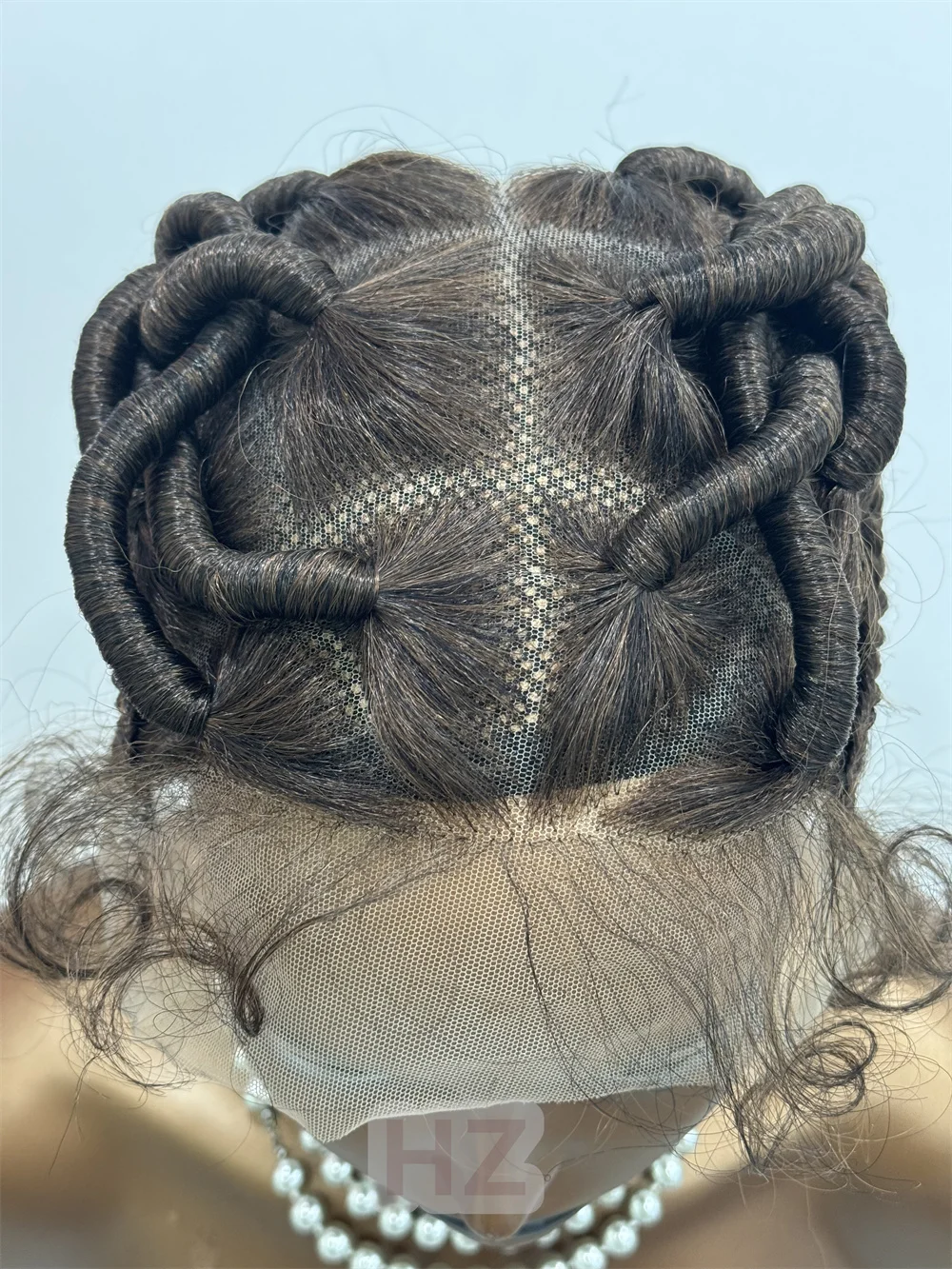 شعر مستعار مضفر للنساء السود الاصطناعية الدانتيل الكامل الأفرو بانتو Knotless تجديل شعر مستعار اليدوية الدانتيل شعر مستعار أمامي