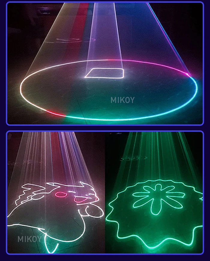 MIKOY 3 W 4 W 5 W RGB-Laserlicht mit Bluetooth, mobile App, DMX, Disco, Nachtclub, Show, Auftritt, Zuhause, Party, Hochzeit, Bühnenlicht – Detail 4