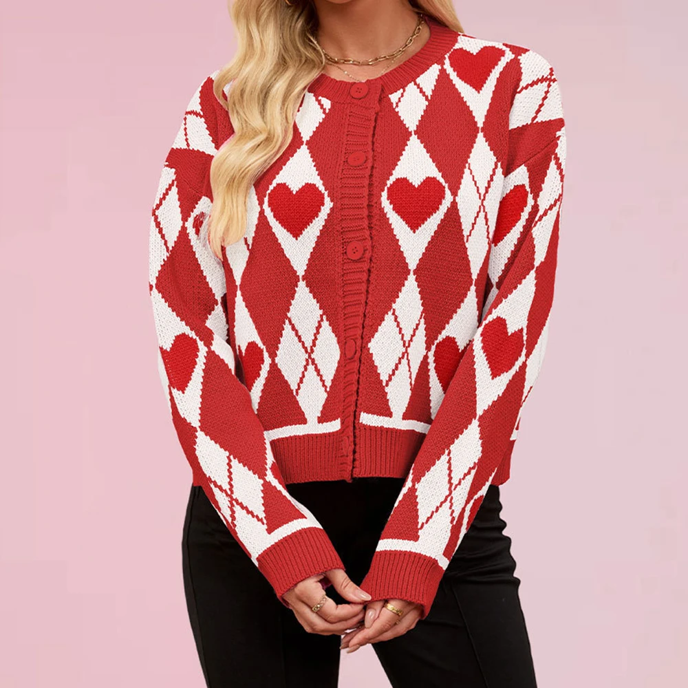 

Женский открытый кардиган в форме сердца, вязаный свитер, пальто, модная верхняя одежда на зиму, День святого Валентина