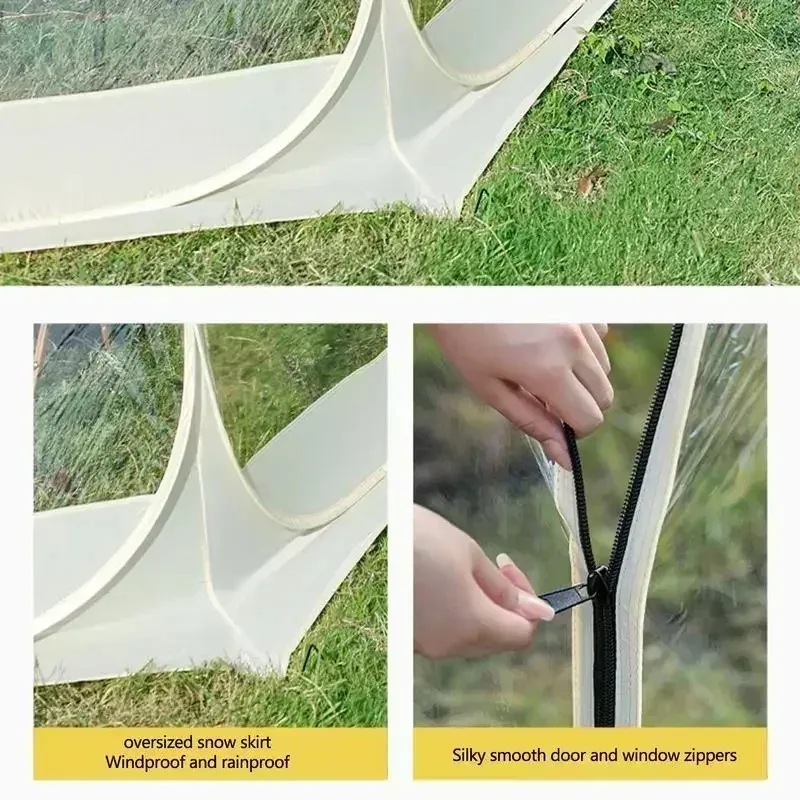 Tenda da campeggio trasparente Sun Room Tenda a cupola cielo stellato per 4-8 persone Tenda sferica portatile Finestra panoramica a 360 gradi per esterni