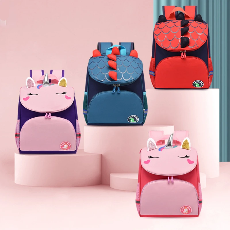 Kindergarten Children's School Bag Cartoon Dinosaur Unicorn Style Backpack School Daily Use Schoolbag