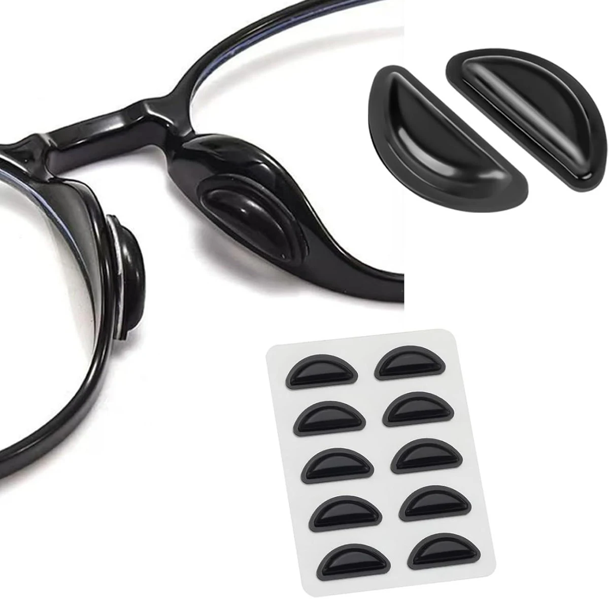 5/10 Pairs Super Sticky Anti Slip Lenzenvloeistof Neus Pads Zachte Siliconen Zelfklevende Bril Neus Pad voor Plastic Frame Bril onderdelen