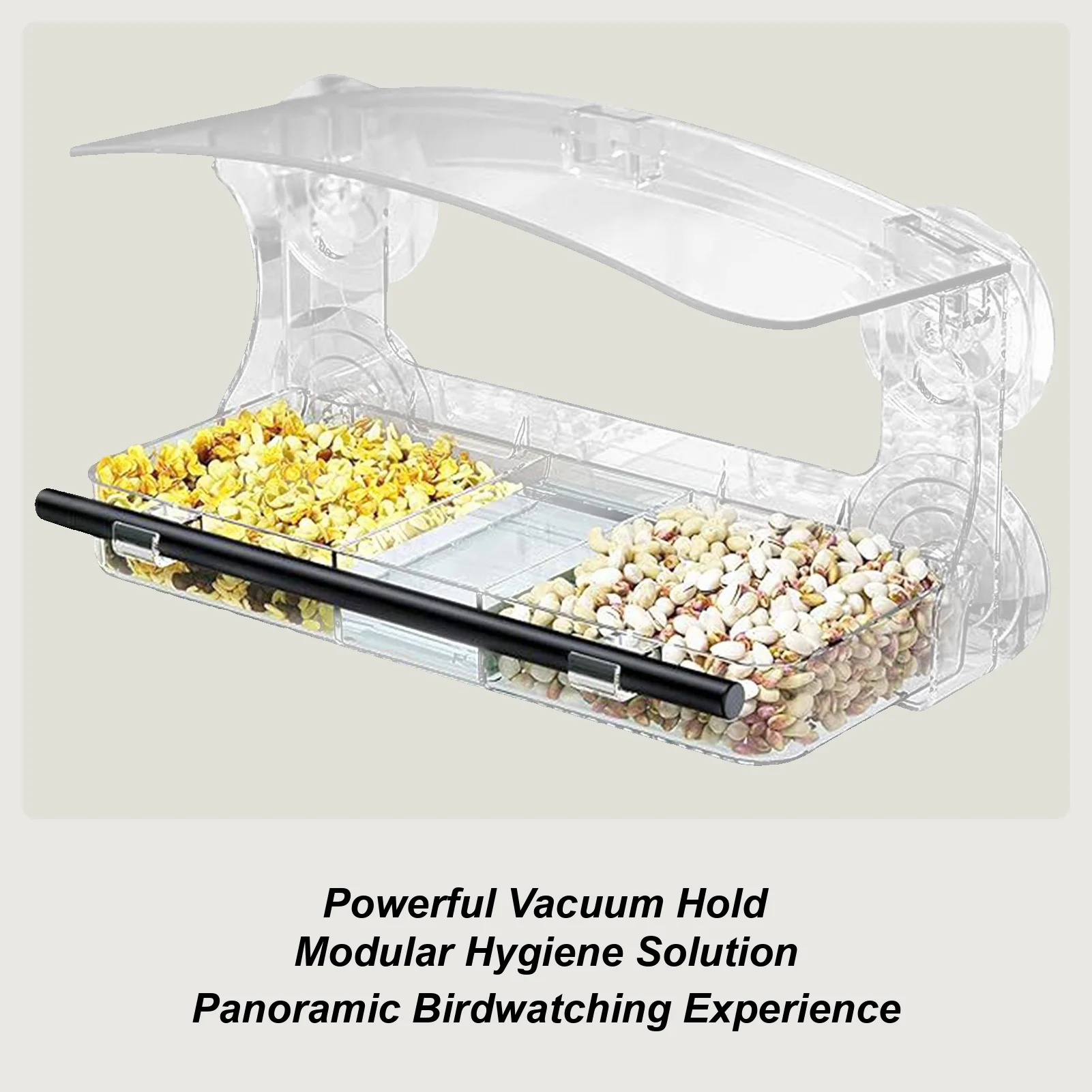 

Bird Feeder for Window Suction Cup Transparent Acrylic Window-mounted Bird Feeder Acrylic Detachable Food Box