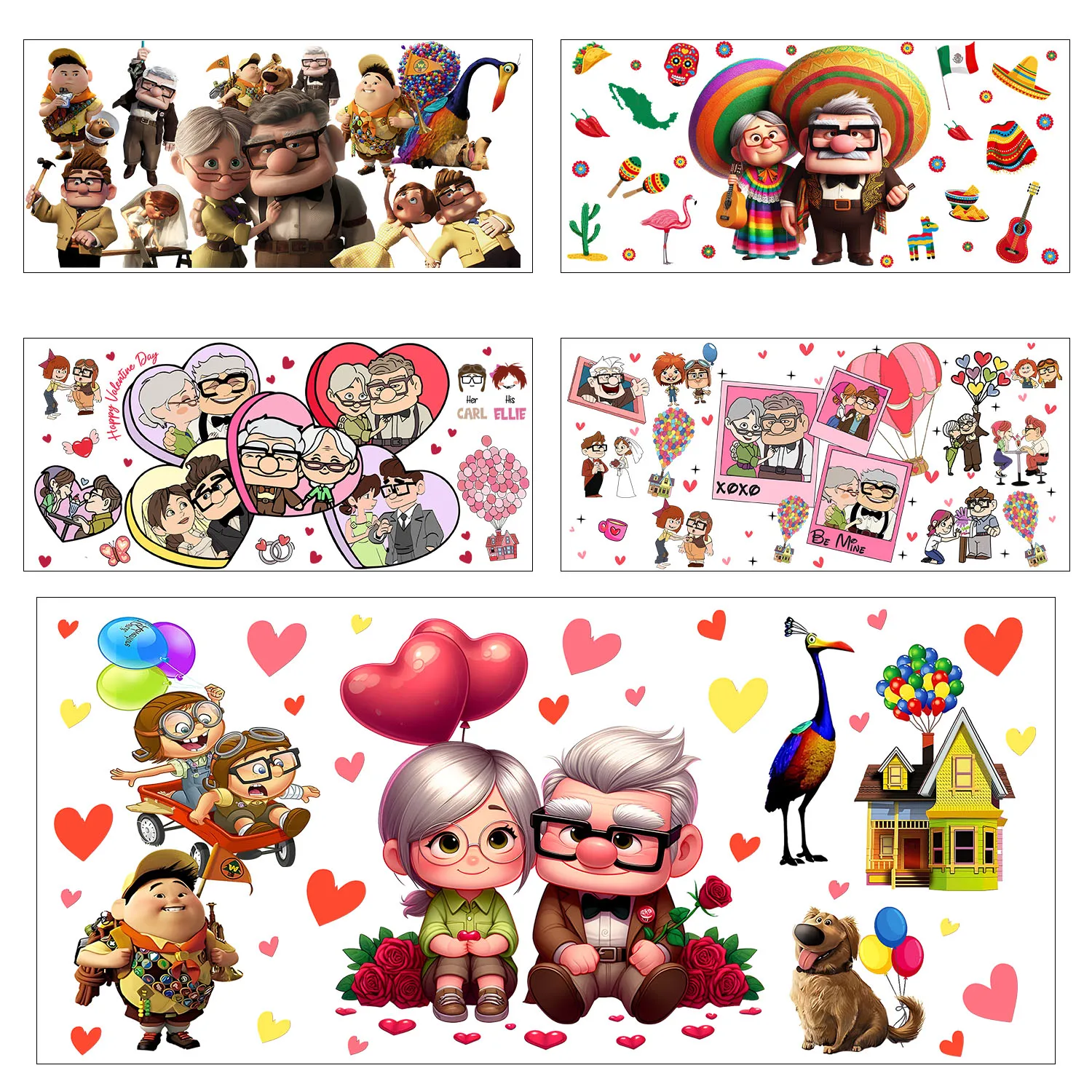 

Cartoon Anime Up series easy peel waterproof DIY Decals 3D transfers uvdtf crystal tumbler sticker 16oz uv dtf cup wraps