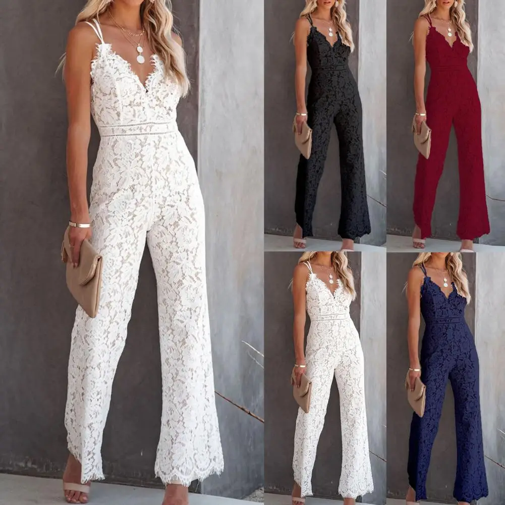 

Slim Romper Fashion V Neck Spaghetti Straps Jumpsuit Jumpsuit Office Lady Overalls