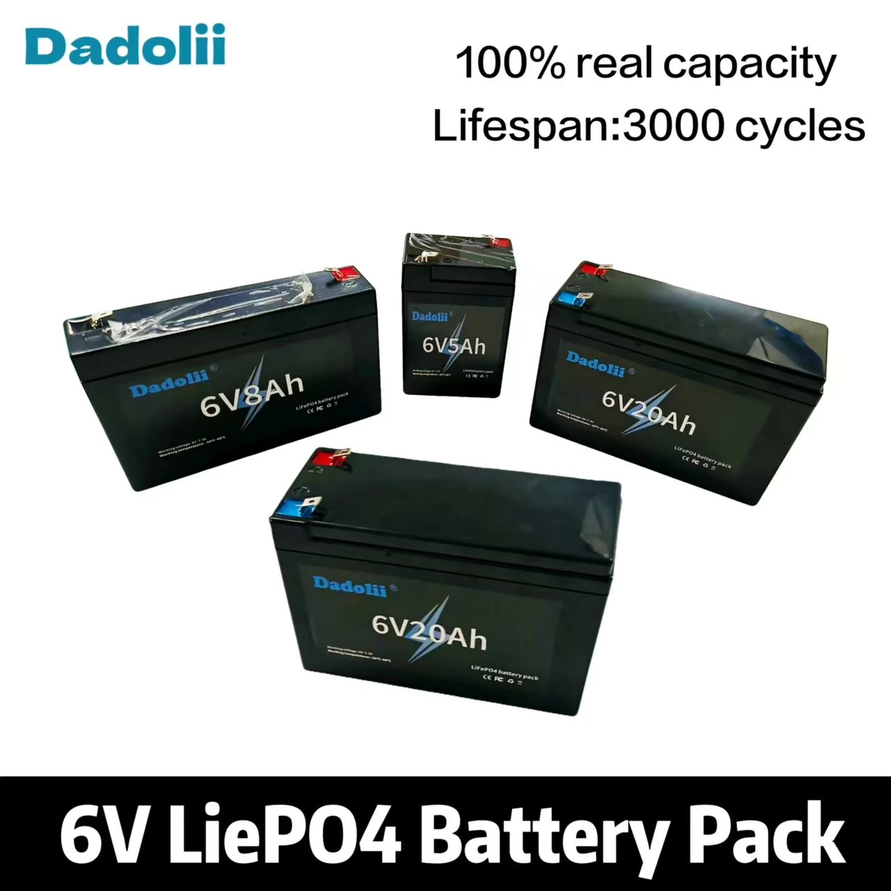 Packs de piles LiFePO4 – 6 V 5 Ah/8 Ah/10 Ah pour voitures électriques pour enfants, voitures jouets, motos et poussettes pour bébé
