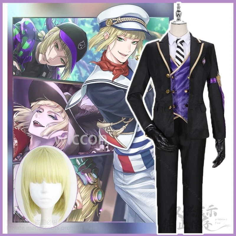 Rook Hunt Anime Game Twisted-Wonderland Cosplay Wig Costume Night Raven DK School Uniforms Halloween Christmas Suit Customized