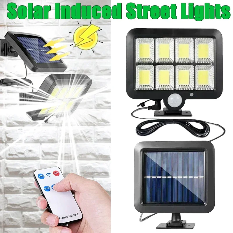 160/120/100COB Solar Lights Split Wall Lamp 3 Mode Waterproof Motion Sensor Garden Street Solar Lamp Garden Security Wall Light