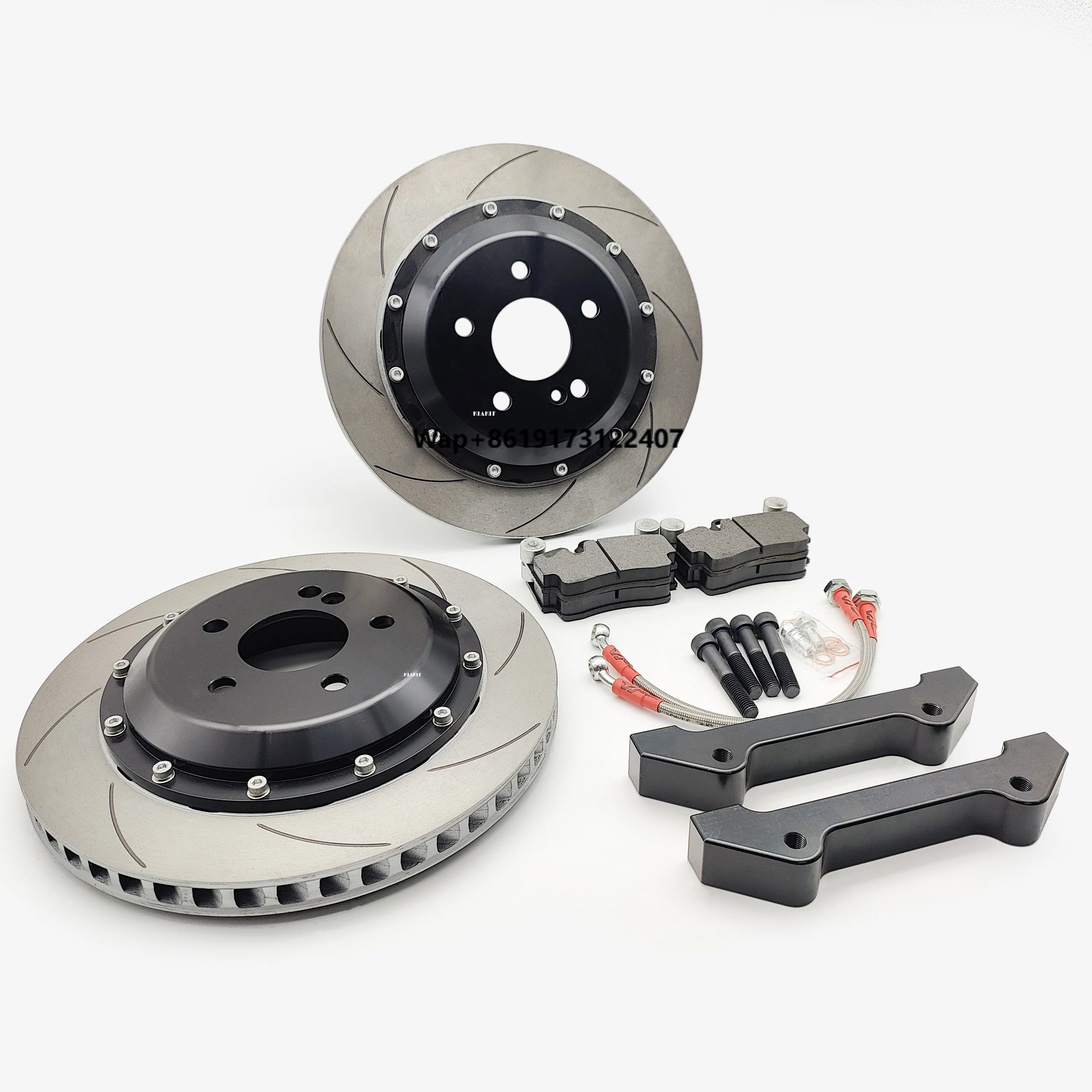 KLAKLE Modified Brake Caliper 380*34mm Disc Kit Bracket Center Bell Hose Brake Pads for Fortuner