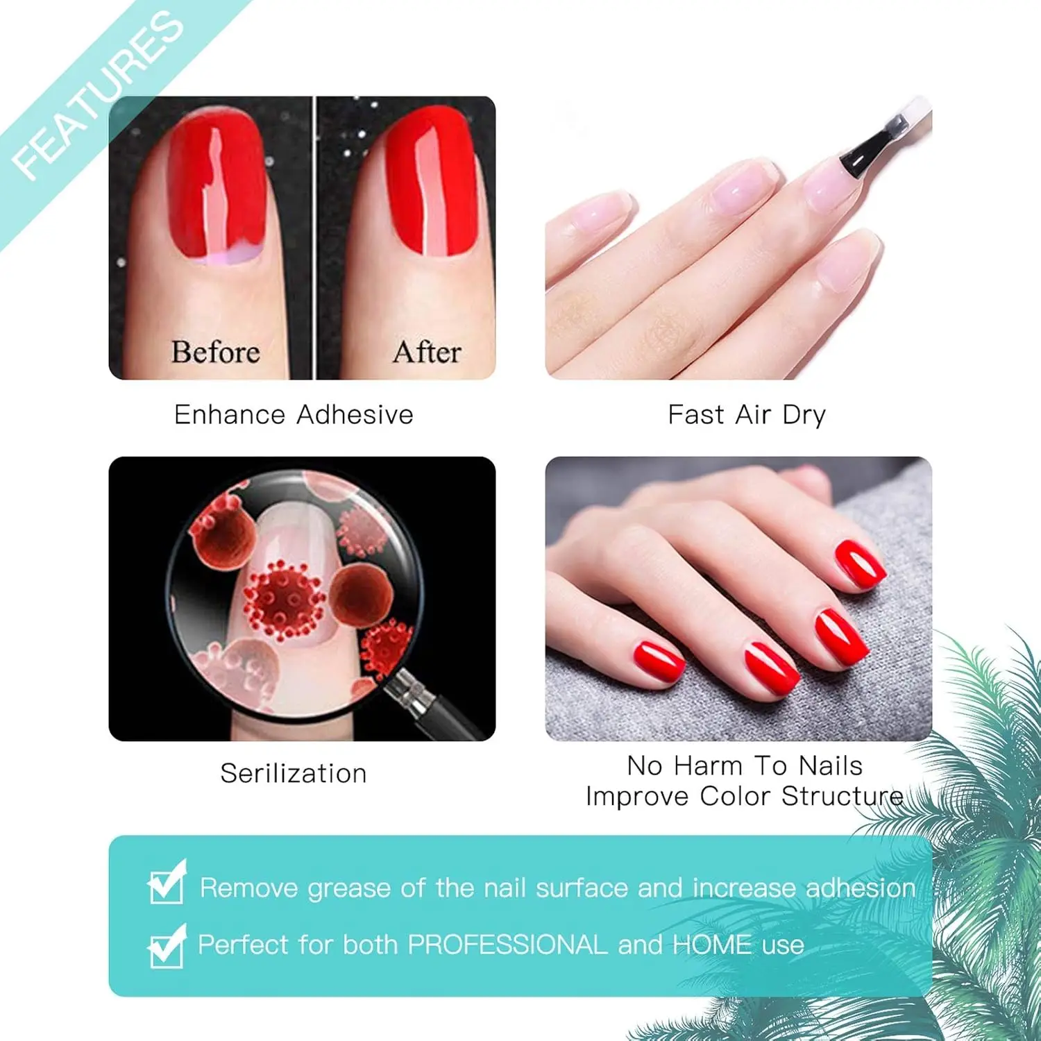 GELLEN-deshidratador de imprimación y preparación para uñas, 15ml, Kit de 2 uds., polvo acrílico, suministros para uñas, unión de esmalte seco al aire de larga duración