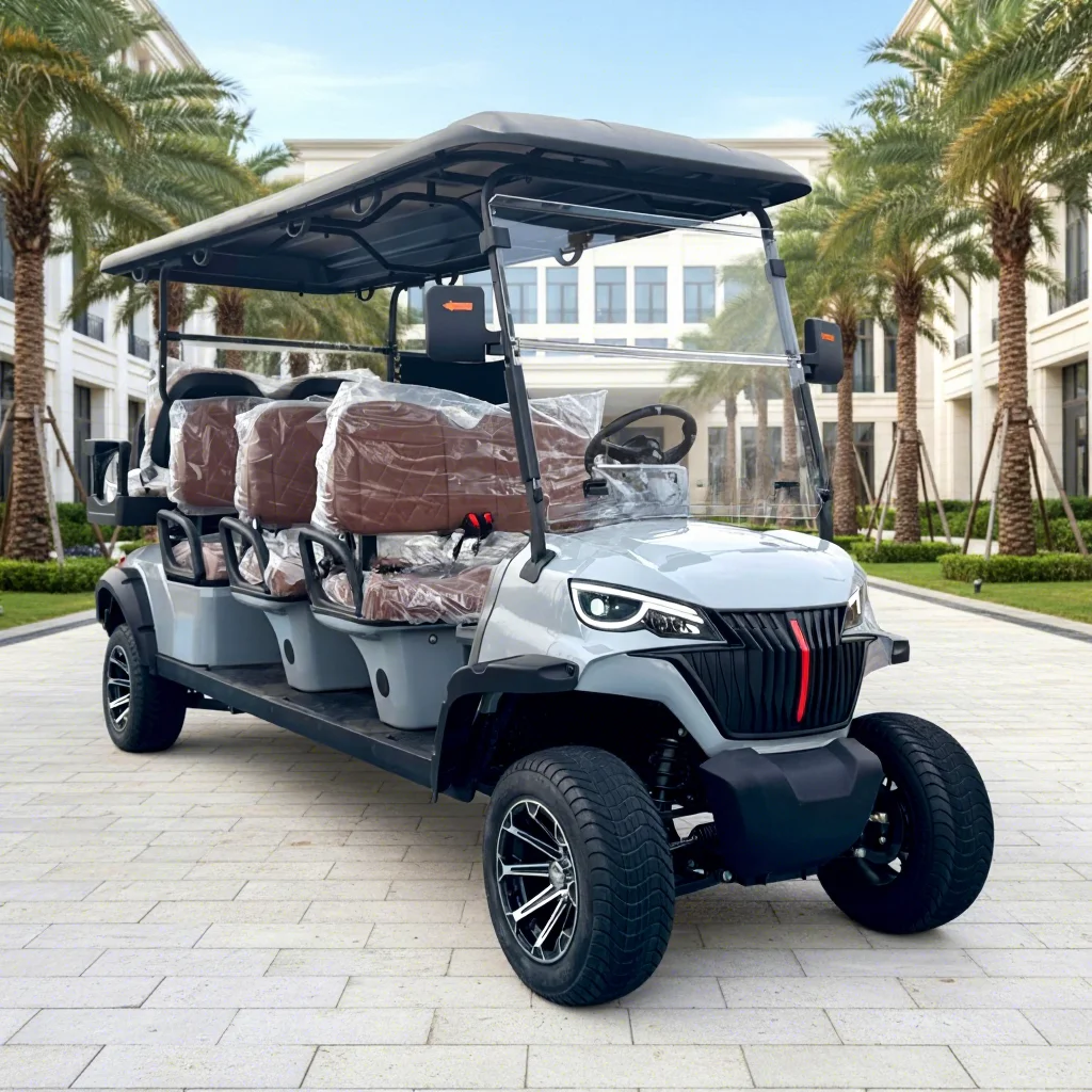 Customized Golf Cart 8 Passenger Lithium Battery Professional Off Road Electric Golf Cart For Sightseeing Golf Course