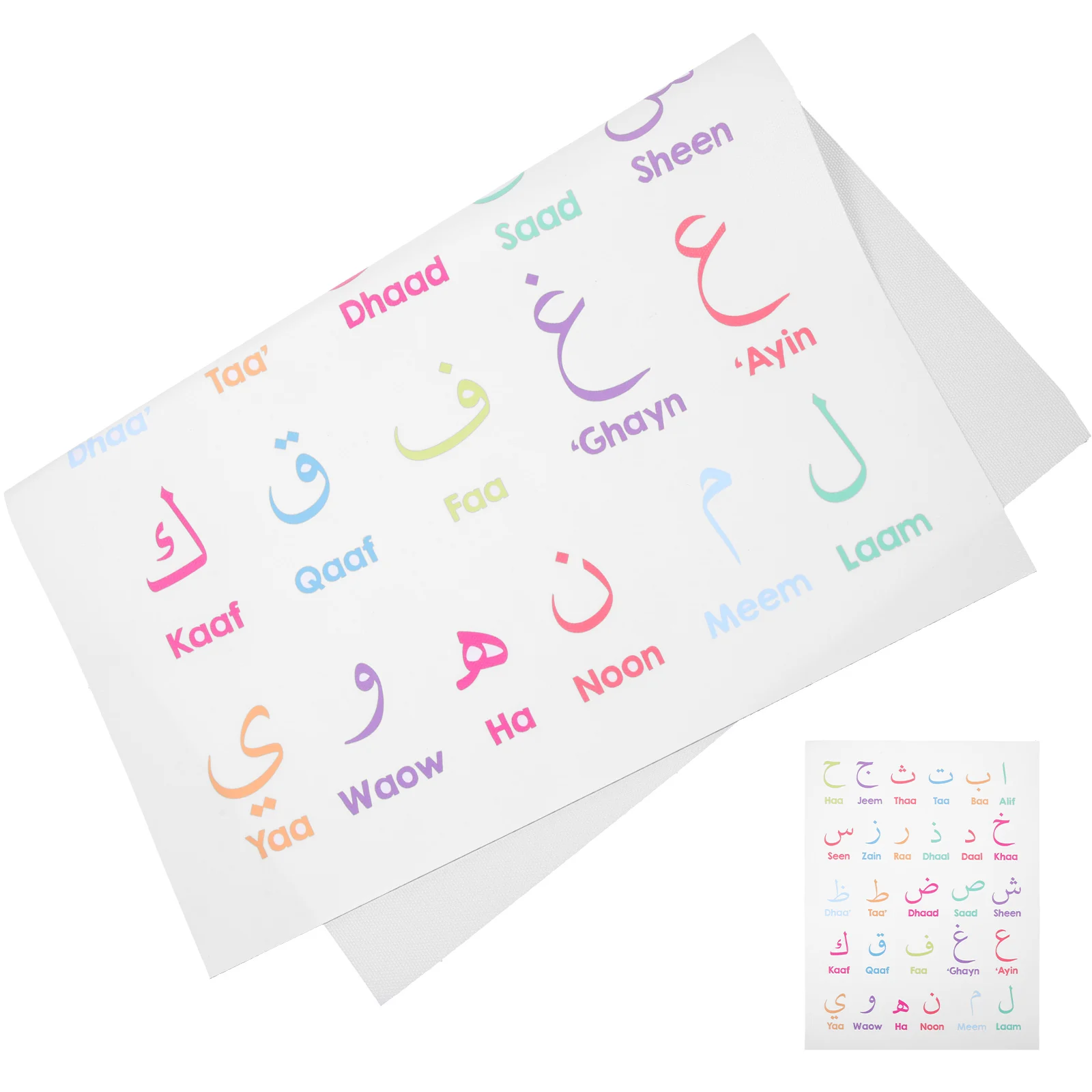 

Arabic Alphabet Poster Kids Education Cotton Linen Decor Preschool Learning Wall Chart ABC Letter Art Home School Classroom