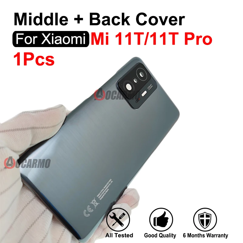 

For Xiaomi 11T Pro Mi 11T Middle Frame +Side Keys And Back Rear Door Cover Replacement Parts