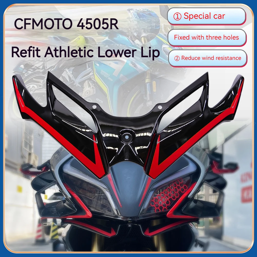 Modificado Lábio Inferior Competitivo para CFMOTO450SR, Asa de Vento Fixa, Bico de Combate, Spoiler Frontal, Desvio Wind-breaking Knife