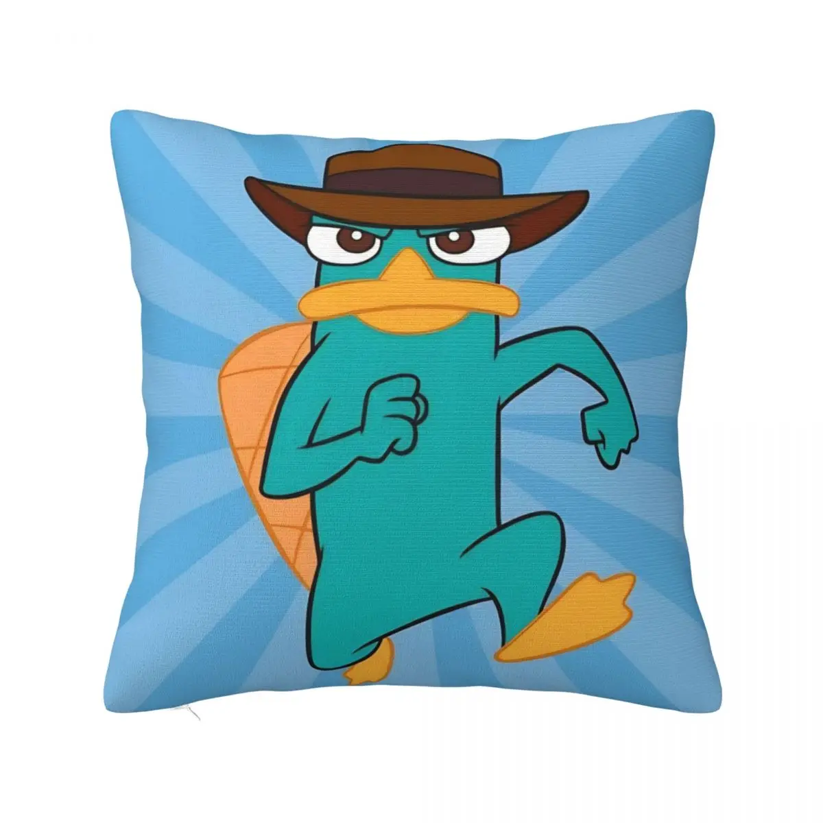 Perry The Platypus Pillow Case Cute Duck Cushion Covers Customized Zipper Decorative Throw Pillow Case Cover for Sofa 45*45cm