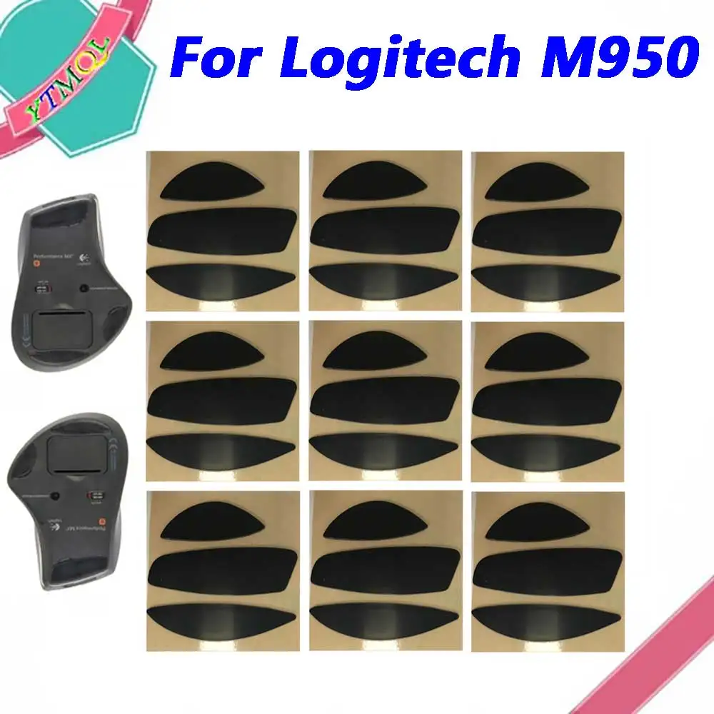 Hot sale 20set Mouse Feet Skates Pads For Logitech M950 wireless Mouse White Black Anti skid sticker replacement Connector