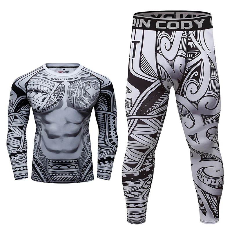 Koszulka kickboxingu Rashguard Jiu Jitsu MMA + spodnie Mma odzież kompresyjna spodenki Muay Thai męskie koszulki bokserskie Bjj GI Rash Guard