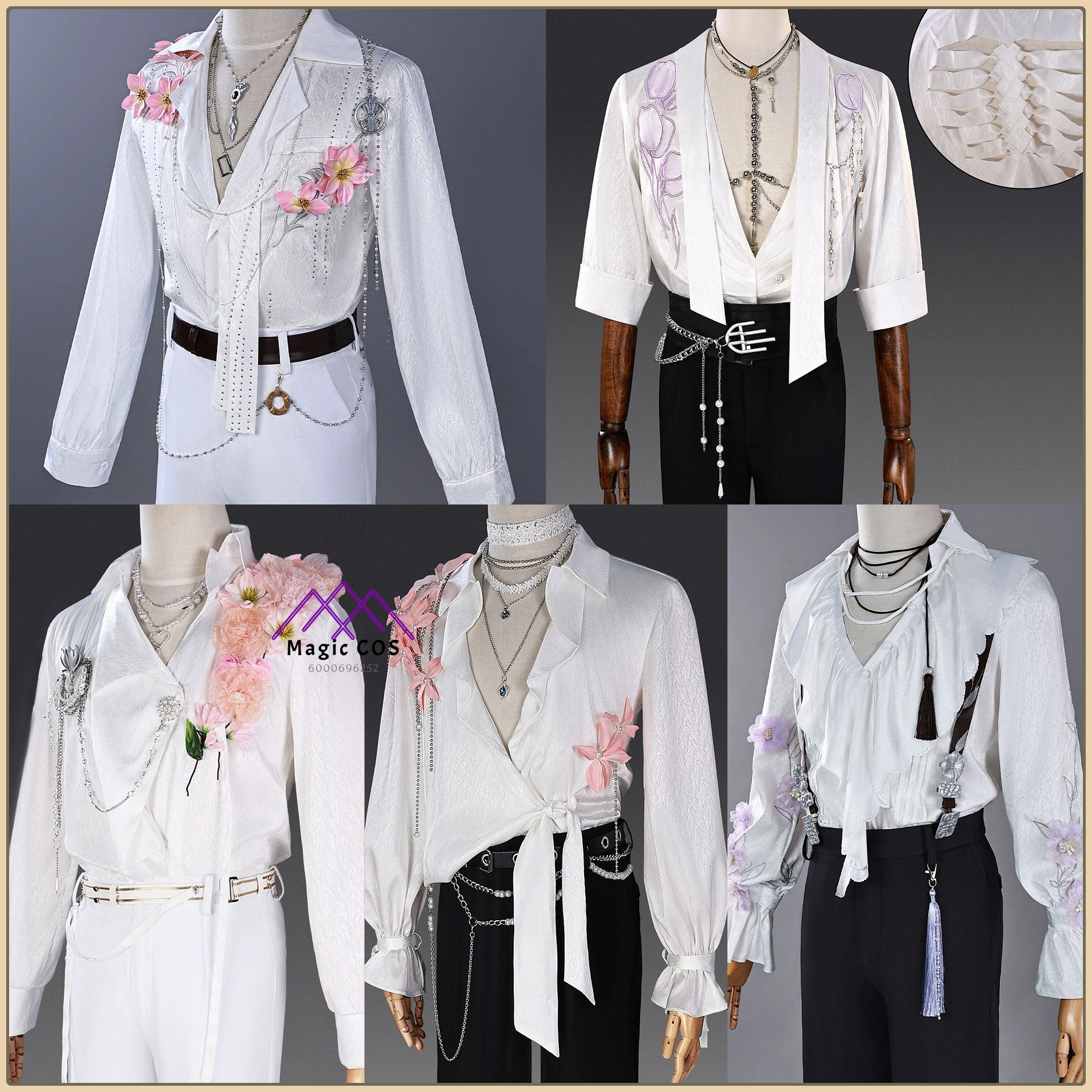 

Game Love and Deep Space Xia Yizhou Cosplay Outfit Soft Fabric Men's Sexy White Shirt Set High Quality Role Playing Clothes