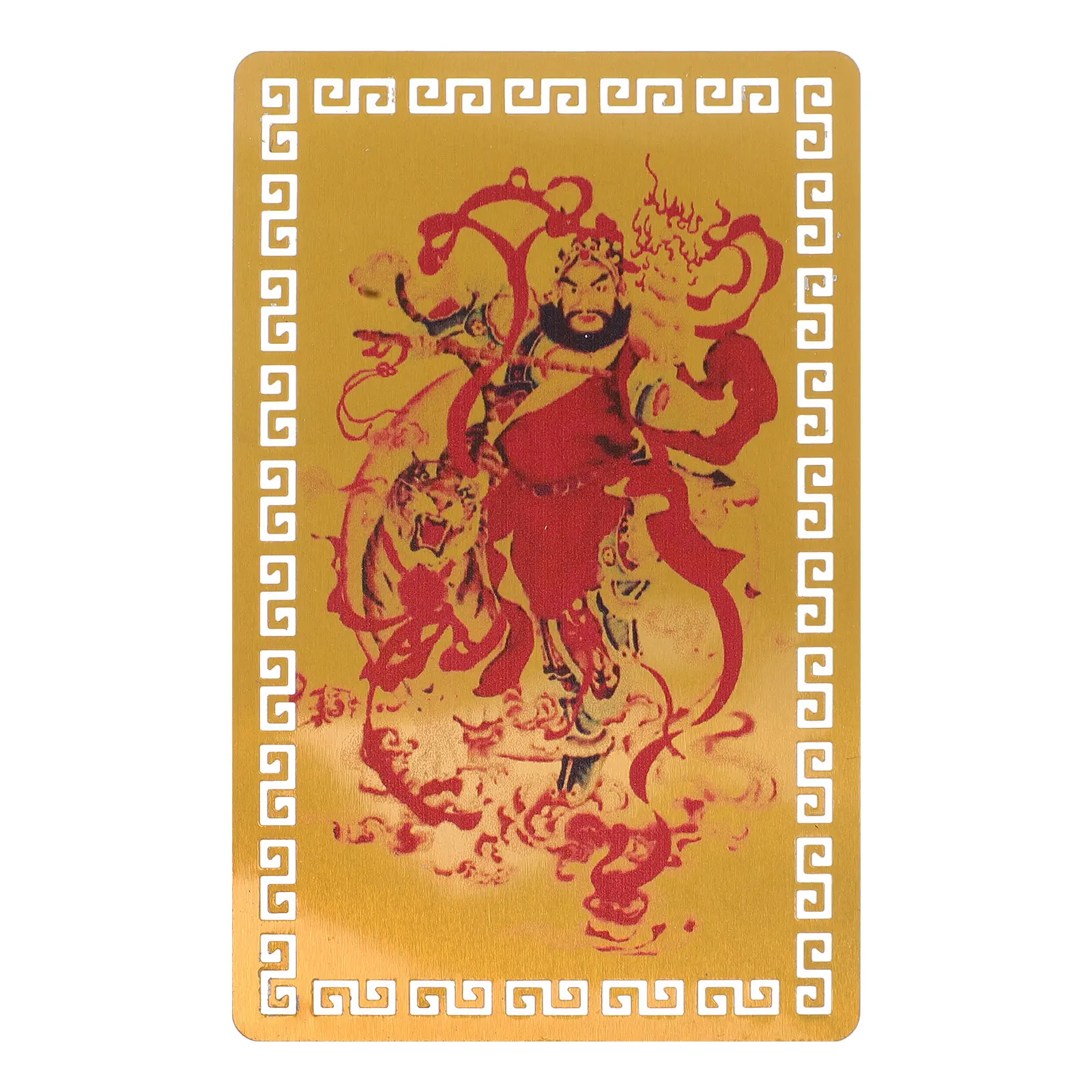 

Feng Shui Tai Amulet Card Metal Luck Protection Charm Chinese Wealth God Design Blessing Pendant for Prosperity Success