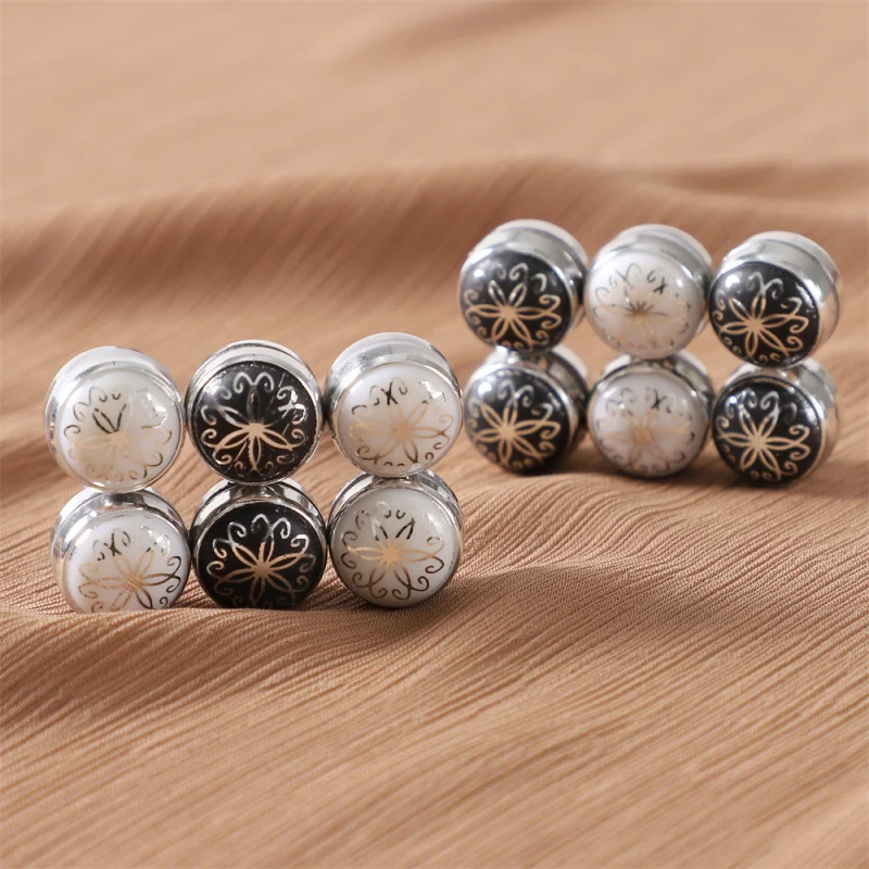 Scarf round Small Bowl Dripping Tulip Magnetic Snap Female Scarf Buckle Shawl Dual-Use Cufflinks Magnet Buckle