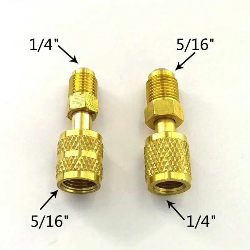 2pcs Set R410a Refrigeration Charging Adapter 516 SAE F Quick Coupler To 14 SAE M Flare 516 SAE M To 14 SAE for Air Conditioner