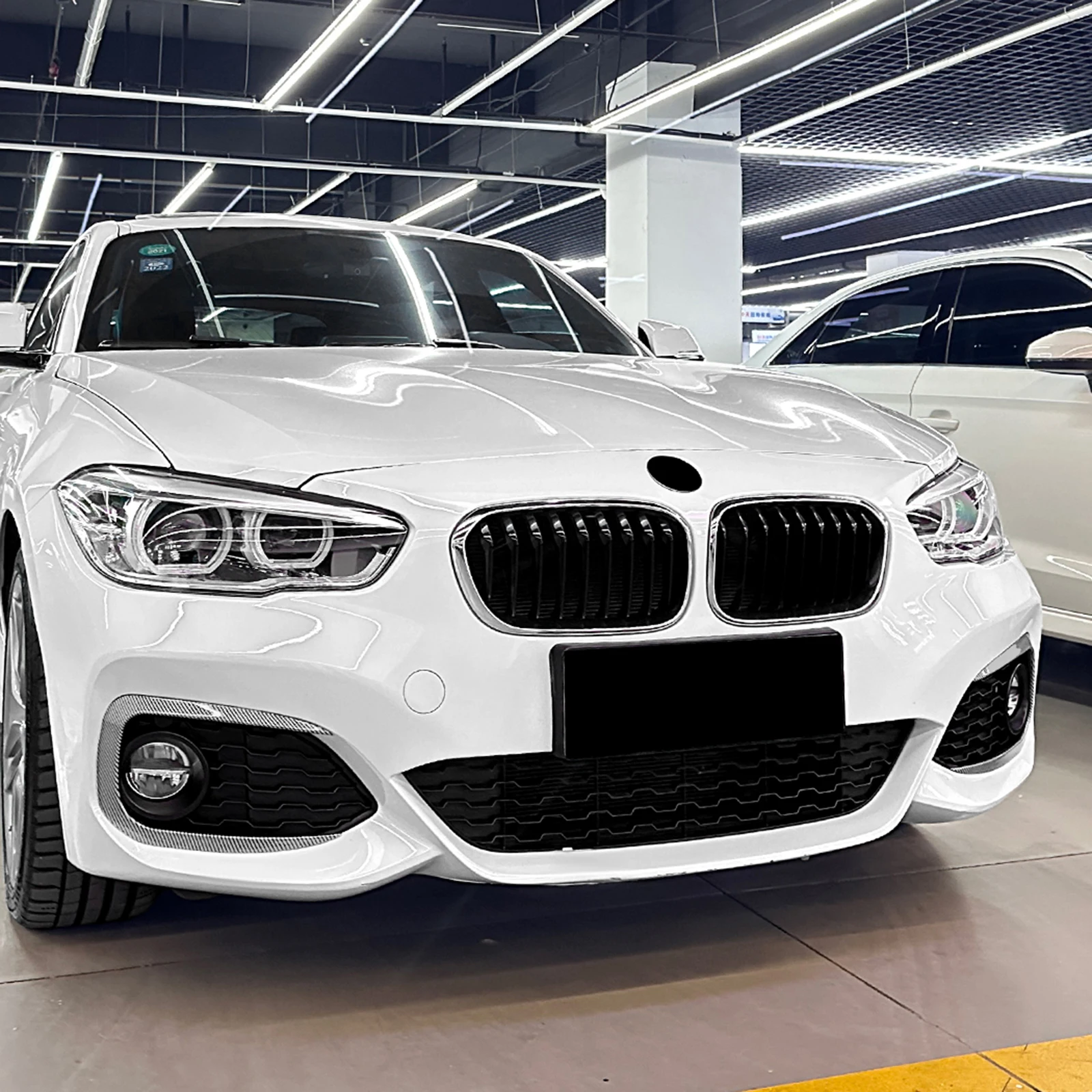 BMW 1 시리즈 F20 F21 M 스포츠 2012-2019용 프론트 범퍼 사이드 벤트 커버 트림, 에어 인테이크 프레임 후드 베젤 카나드 스포일러 스플리터 썸네일 6