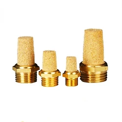 BSL-M5 1/8 1/4 3/8 1/2 Pneumatic Brass Exhaust Muffler Silencers Fitting Noise Filter Reducer Connector Copper flat/long muffler