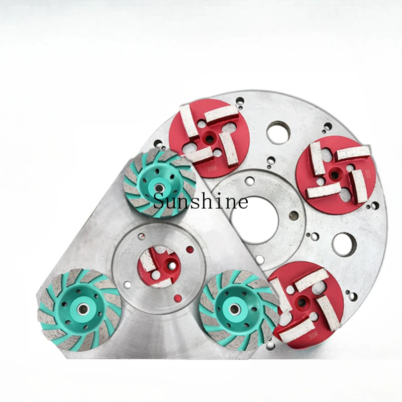 Floor grinder accessories chassis triangular five-claw steel grinding stone