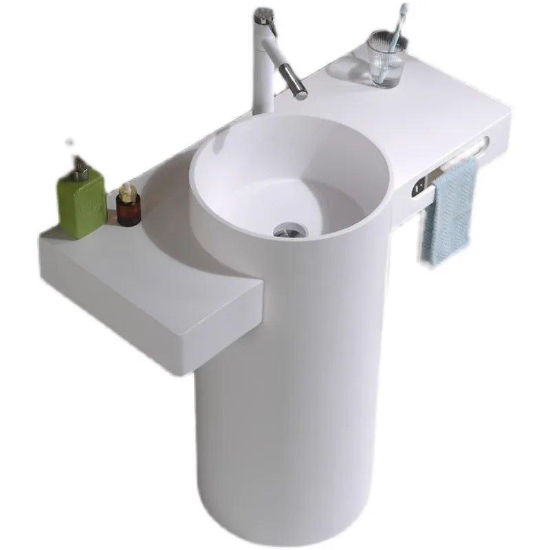 

Artificial stone washbasin integrated floor wash basin column basin balcony