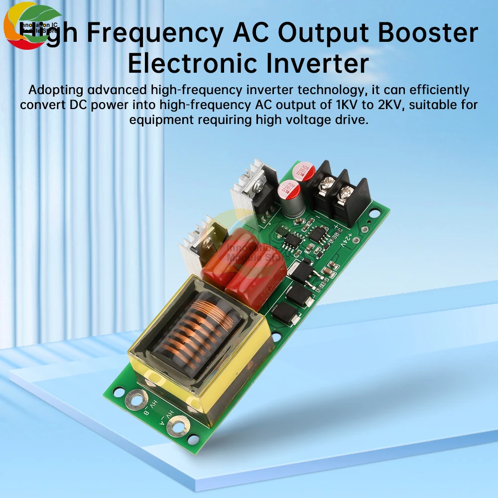 

DC 12V/24V to 1KV/2KV High Voltage Generator Voltage Inverter Module High Frequency AC Output Booster Pulse Arc Generator