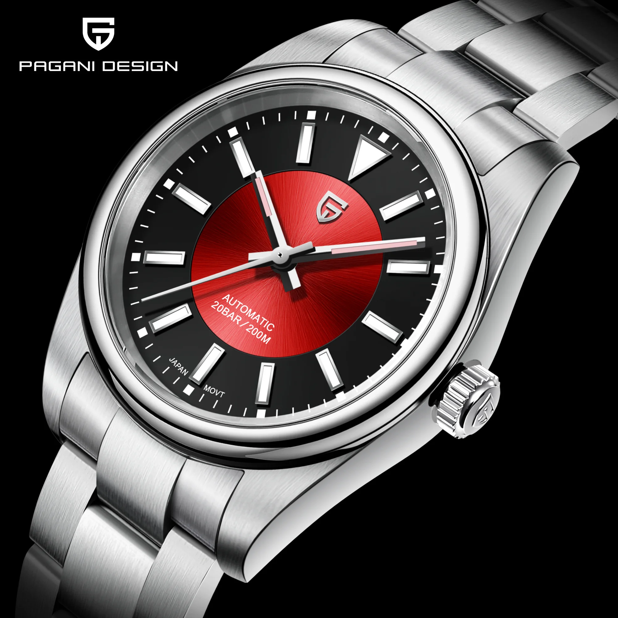PAGANI DESIGN 2026 New Luxury Automatic Mechanical Men Watch Stainless Steel V2 Sapphire Crystal CS 20Bar Reloj Hombte
