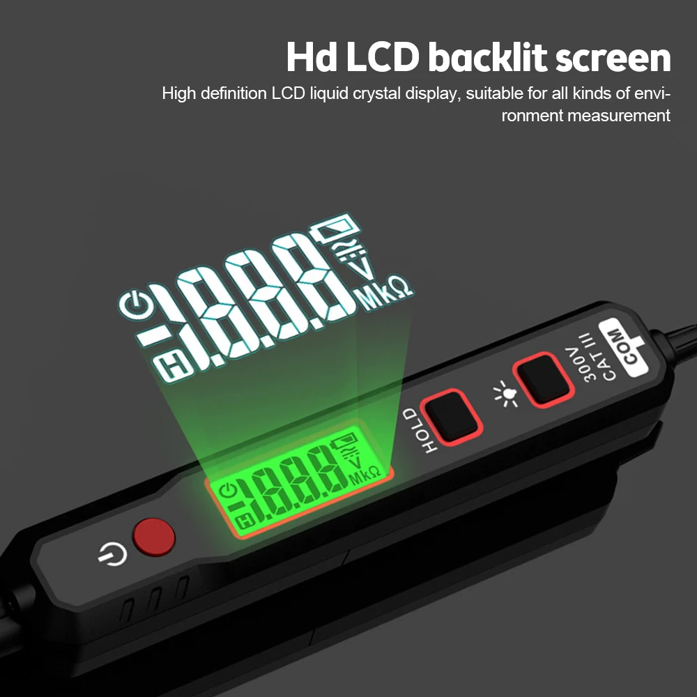 HT86 Non-Contact AC Voltage Resistance Tester AC DC 0.8-100V Electric Digital Voltage Detector Electrician Tools Screwdriver