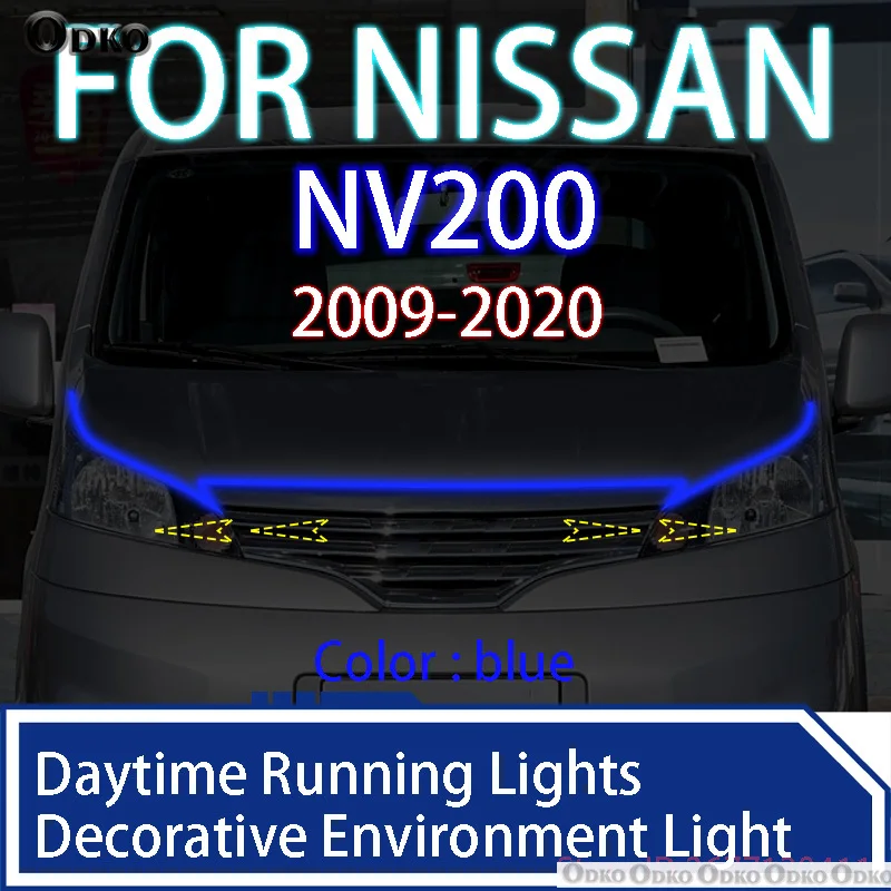 

ДЛЯ Nissan NV200 2009-2020 Новое обновление светодиодных дневных ходовых огней сканирования капота автомобиля DRL направляющая декоративная лампа окружающего света 12 В