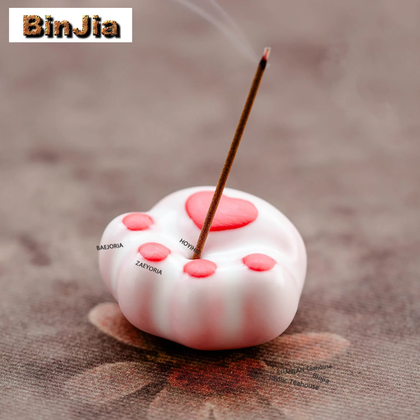 Lard Jelly Cat Paw Incense Holder Water Fountain Decoration Incense Burners Meditation Censer Tea Services Supplies Ornaments