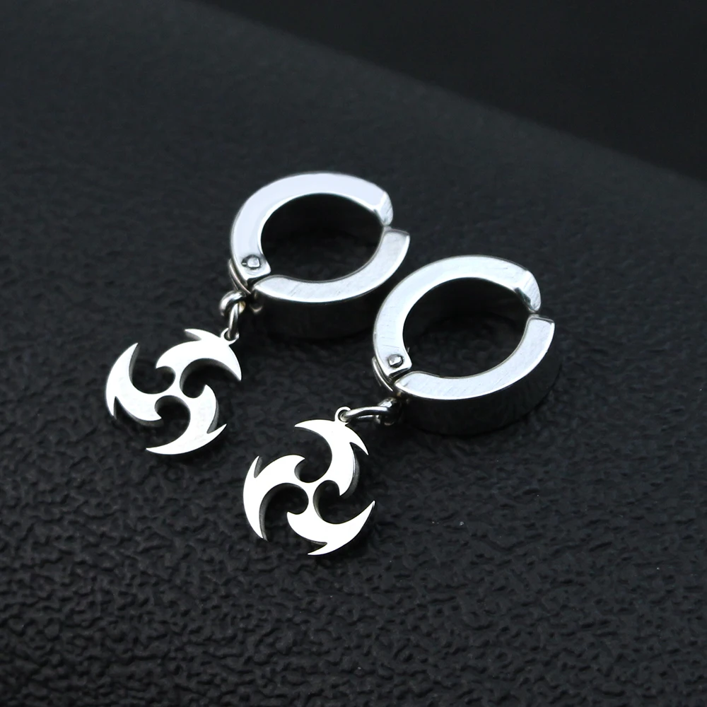 Anime Genshin Impact Ear Clip Men Stainless Steel Hydro Pyro Dendro Anemo Electro Cryo Earrings for Women Cosplay Jewelry