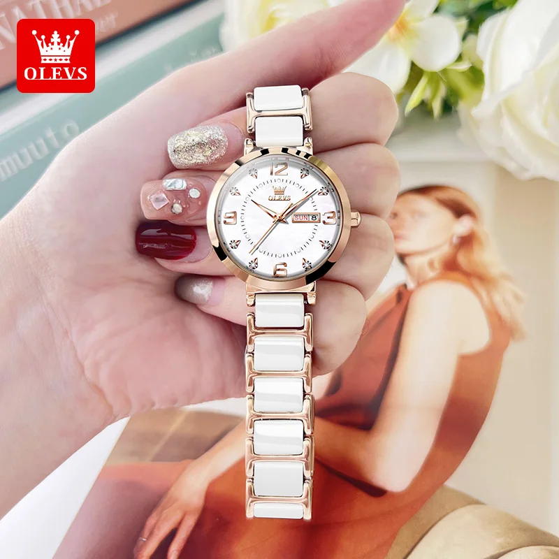 OLEVS Women\'s Wristwatch Luxury Brand Watch for Women Elegant Bracelet Waterproof Fashion Quartz Ladies Watches Reloj Para Mujer