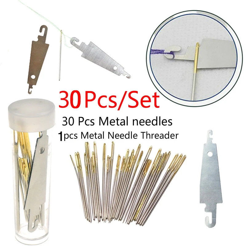 

30pcs 3.4cm 3.7cm 4.1cm Hand Sewing Needles Embroidery Cross Stitch Needles with Threaders Home DIY Sewing Jewelry Accessories